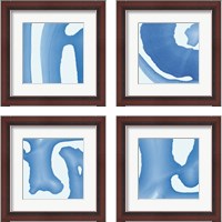 Framed Batik Blue 4 Piece Framed Art Print Set