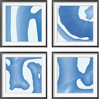 Framed Batik Blue 4 Piece Framed Art Print Set