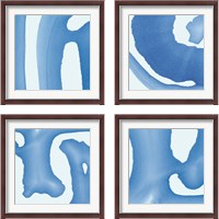 Framed Batik Blue 4 Piece Framed Art Print Set