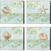 Framed 'Spa Shells 4 Piece Canvas Print Set' border=