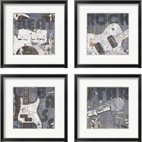 Framed 'Rock Concert 4 Piece Framed Art Print Set' border=