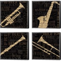 Framed 'Jazz Improv 4 Piece Canvas Print Set' border=