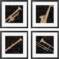 Framed 'Jazz Improv 4 Piece Framed Art Print Set' border=