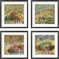 Framed 'From The Market 4 Piece Framed Art Print Set' border=