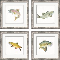 Framed Gone Fishin 4 Piece Framed Art Print Set