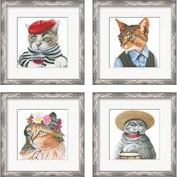 Framed Cattitude  4 Piece Framed Art Print Set