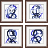 Framed 'Blue Kinesis 4 Piece Framed Art Print Set' border=