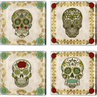 Framed 'Day of the Dead 4 Piece Canvas Print Set' border=