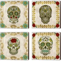 Framed Day of the Dead 4 Piece Canvas Print Set