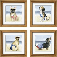 Framed 'Hot Dog 4 Piece Framed Art Print Set' border=