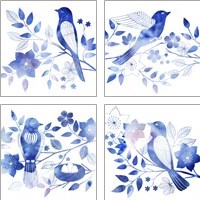 Framed 'Avian Twilight 4 Piece Art Print Set' border=