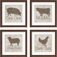 Framed 'Simply Farm 4 Piece Framed Art Print Set' border=