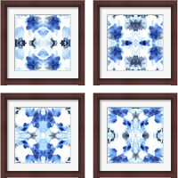 Framed 'Blue Kaleidoscope 4 Piece Framed Art Print Set' border=
