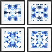 Framed Blue Kaleidoscope 4 Piece Framed Art Print Set