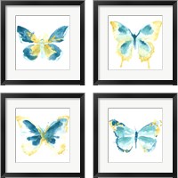 Framed 'Butterfly Traces 4 Piece Framed Art Print Set' border=