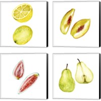 Framed 'Love Me Fruit 4 Piece Canvas Print Set' border=