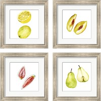 Framed 'Love Me Fruit 4 Piece Framed Art Print Set' border=