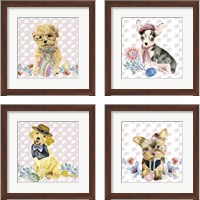 Framed Easter Pups 4 Piece Framed Art Print Set