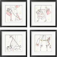 Framed 'Fashion Feet 4 Piece Framed Art Print Set' border=