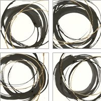 Framed Gilded Enso 4 Piece Art Print Set