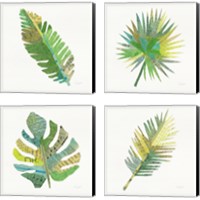 Framed Tropical Fun Palms 4 Piece Canvas Print Set
