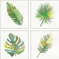 Framed 'Tropical Fun Palms 4 Piece Art Print Set' border=