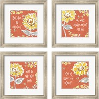 Framed 'Bee Happy Spice 4 Piece Framed Art Print Set' border=