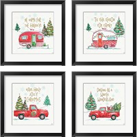 Framed 'Christmas in the Country 4 Piece Framed Art Print Set' border=