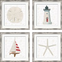 Framed 'Beach Days4 Piece Framed Art Print Set' border=