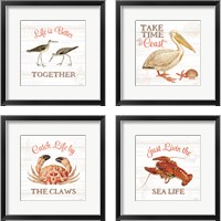 Framed Bayside  4 Piece Framed Art Print Set