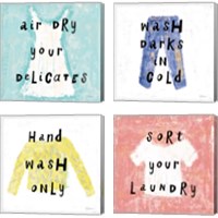 Framed Laundry Rules 4 Piece Canvas Print Set