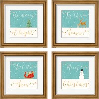 Framed 'Underlined Christmas 4 Piece Framed Art Print Set' border=