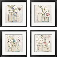 Framed Blossoms on Birch 4 Piece Framed Art Print Set