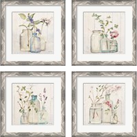 Framed Blossoms on Birch 4 Piece Framed Art Print Set