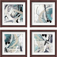 Framed Tangled Teal 4 Piece Framed Art Print Set