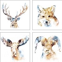 Framed 'Watercolour Wildlife 4 Piece Art Print Set' border=