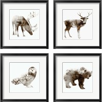 Framed 'Wildlife 4 Piece Framed Art Print Set' border=