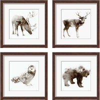 Framed 'Wildlife 4 Piece Framed Art Print Set' border=