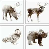 Framed Wildlife 4 Piece Art Print Set