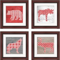 Framed 'Nordic Holiday 4 Piece Framed Art Print Set' border=