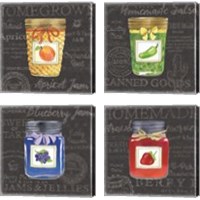 Framed 'Canning Kitchen Black 4 Piece Canvas Print Set' border=