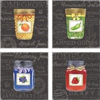 Framed 'Canning Kitchen Black 4 Piece Art Print Set' border=