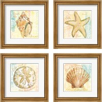 Framed 'Golden Treasures Inspiration  4 Piece Framed Art Print Set' border=