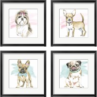 Framed Glamour Pups 4 Piece Framed Art Print Set