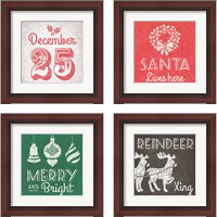 Framed Christmas 4 Piece Framed Art Print Set