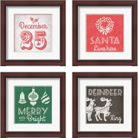 Framed Christmas 4 Piece Framed Art Print Set