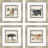 Framed 'Family Cabin 4 Piece Framed Art Print Set' border=