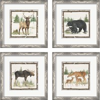 Framed 'Family Cabin 4 Piece Framed Art Print Set' border=