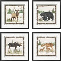 Framed 'Family Cabin 4 Piece Framed Art Print Set' border=