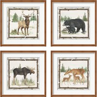 Framed 'Family Cabin 4 Piece Framed Art Print Set' border=